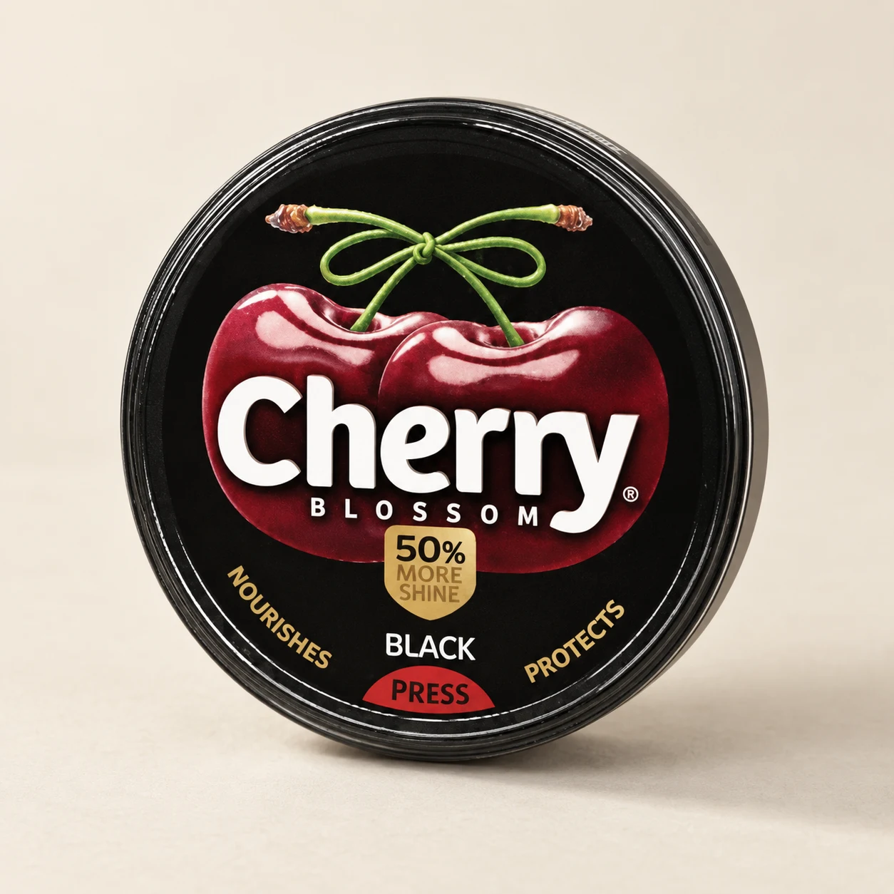 Cherry Blossom Black Wax Shoe Polish 40g tin