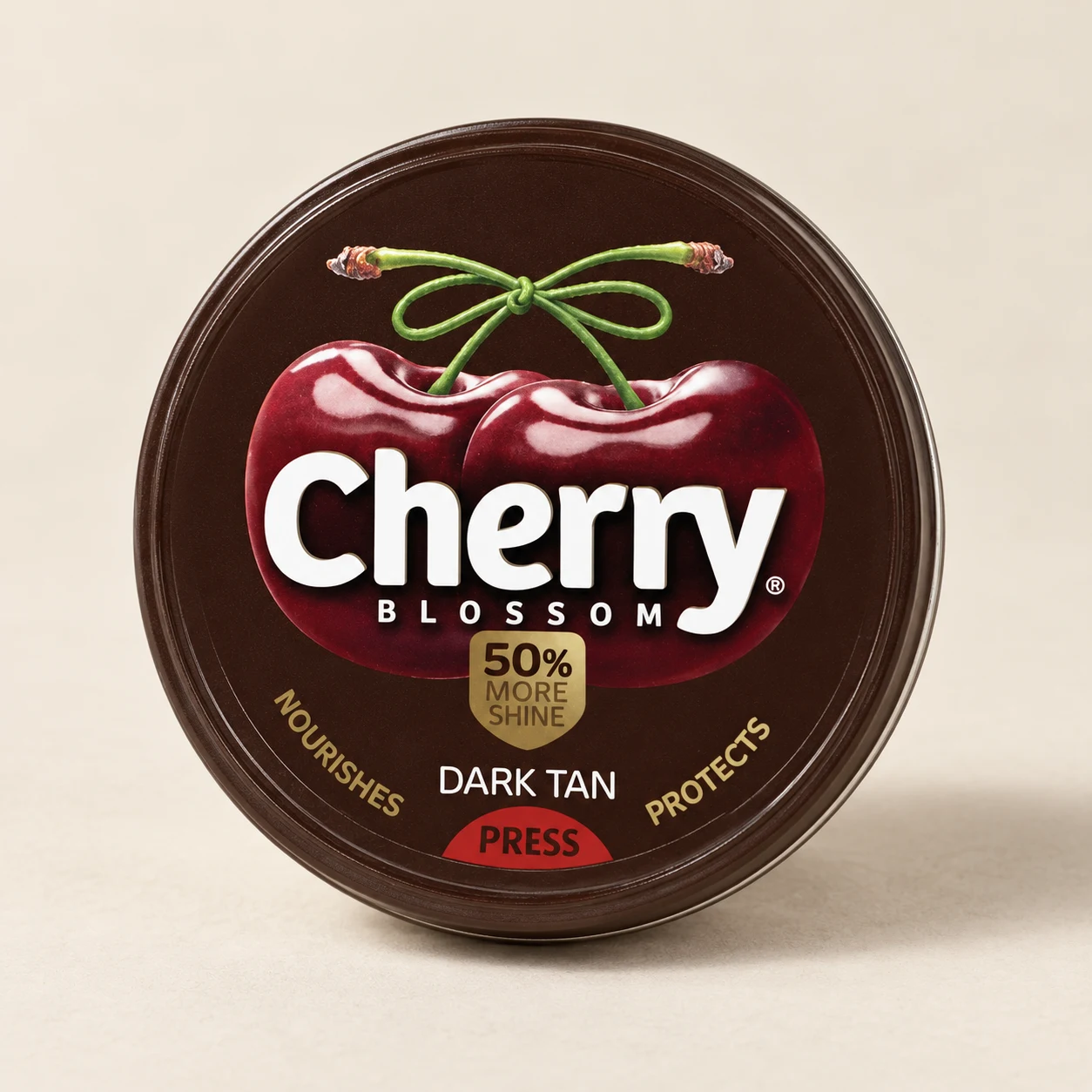 Cherry Blossom Dark Tan Wax Shoe Polish 40g tin