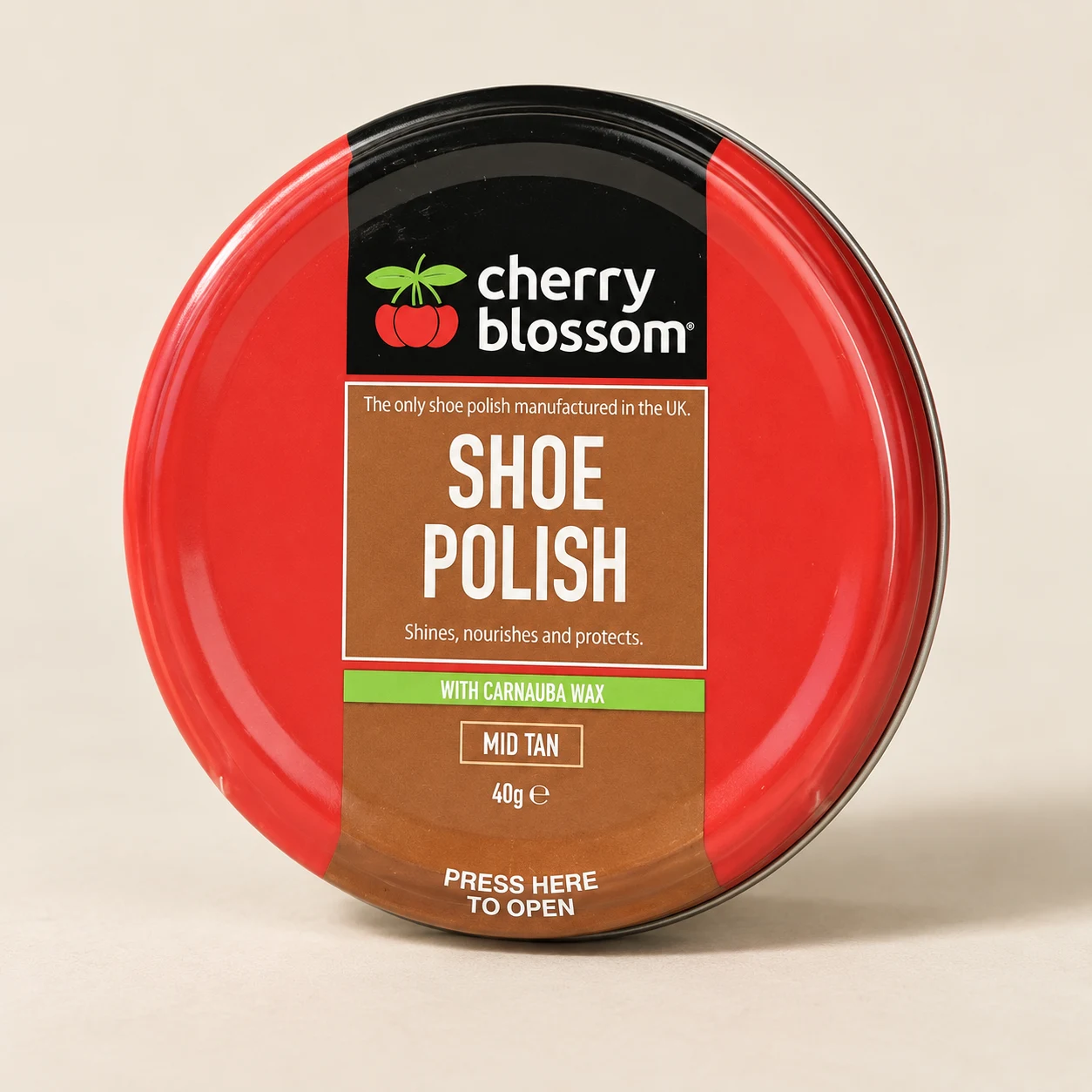 Cherry Blossom Mid Tan Shoe Polish 40g tin